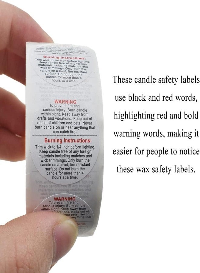 FirstTry Candle Warning Stickers I White Circular Safety Sticker I Waterproof, Easy to Peel I Round Label for Candle Making DIY Candle Jars Container and Tins - 500 Pcs (1 Inch) - Image 5